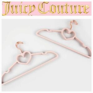 Juicy Couture Notched Shoulder Space Saving Heart Top Set of 10 Hangers- Pink